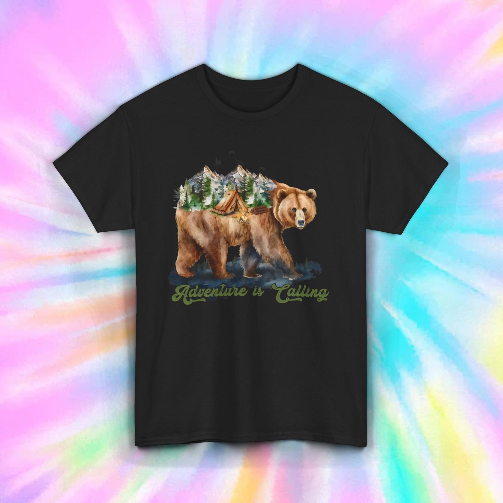 Adventure is Calling T-Shirt | Bear Mountain Graphic Tee | S-5XL M
