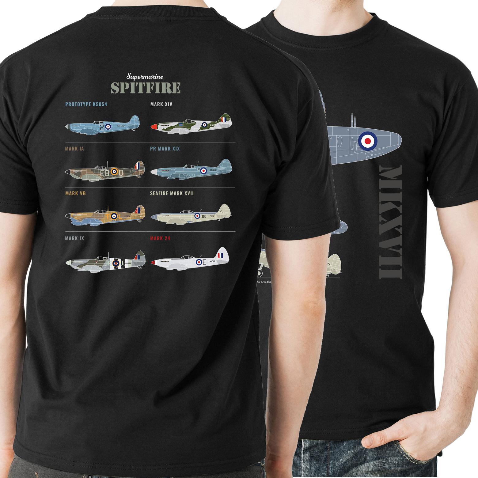 RAF Supermarine Seafire MK XVII Spitfire Fighter TShirt 100 Cotton ONeck Summer Short Sleeve Casual Mens Tshirt S