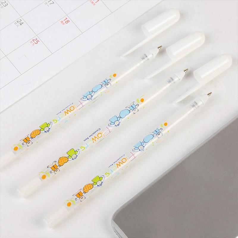2PCS Color Photo Album 0.8 MM Gel Pen Cute White Ink Pen Unisex Pen Gift for Kids Office Stationery