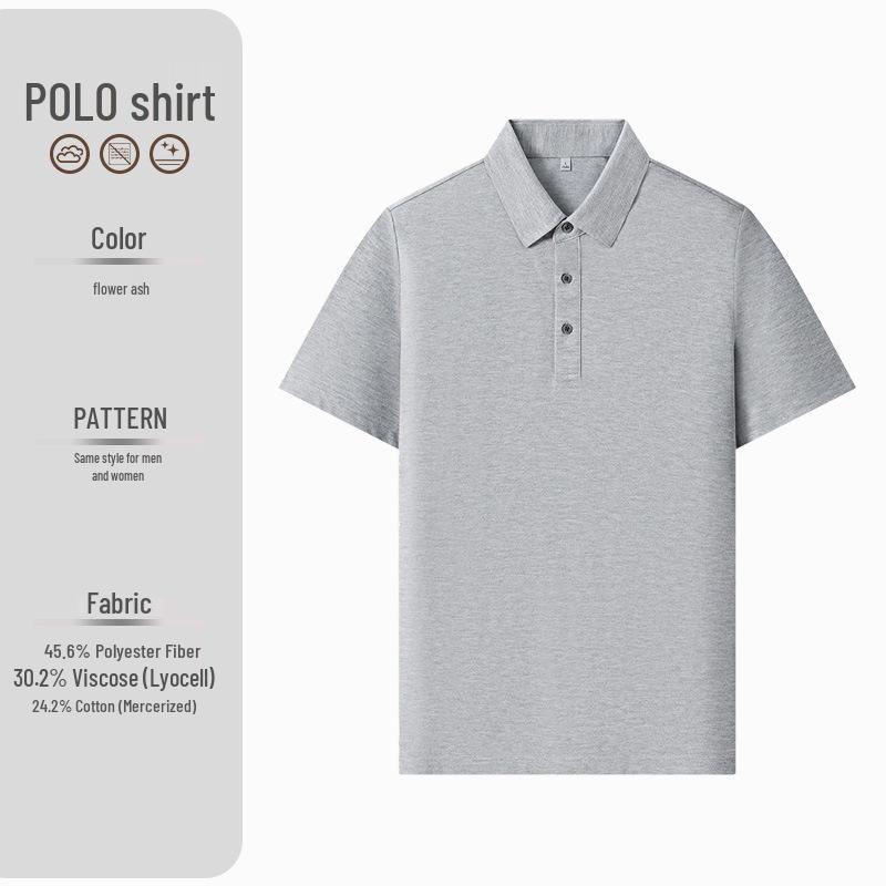 High-End Lyocell Mercerized Cotton Polo: Cool-Touch Custom Corporate Logo T-Shirt with Embroidery. M