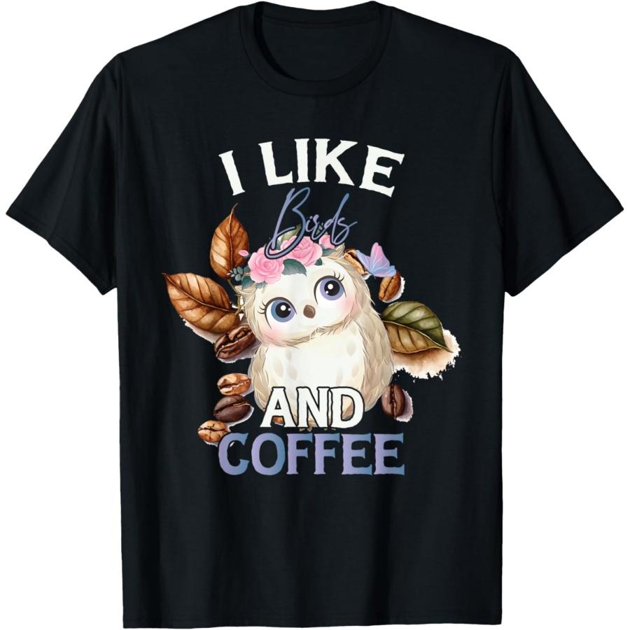 I Like Birds And Coffee Funny Bird Coffee Theme T-Shirt XXXXXL чёрный