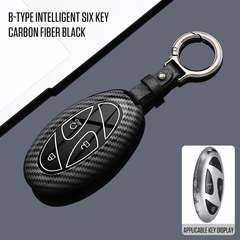 Car ABS TPU Key Case Cover Holder Buckle For Hyundai Ionic 6 Grandeur GN7 Kona Ev New Grand Prix 5/7Buttons Key Shell Decoration