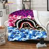 Coperta Plaid Bape Camo Estetica Coperte per Letti Dimensioni Queen Lenzuolo Morbido Decorazione Roma Copri Biancheria da Letto Regalo per Fan Viaggio
