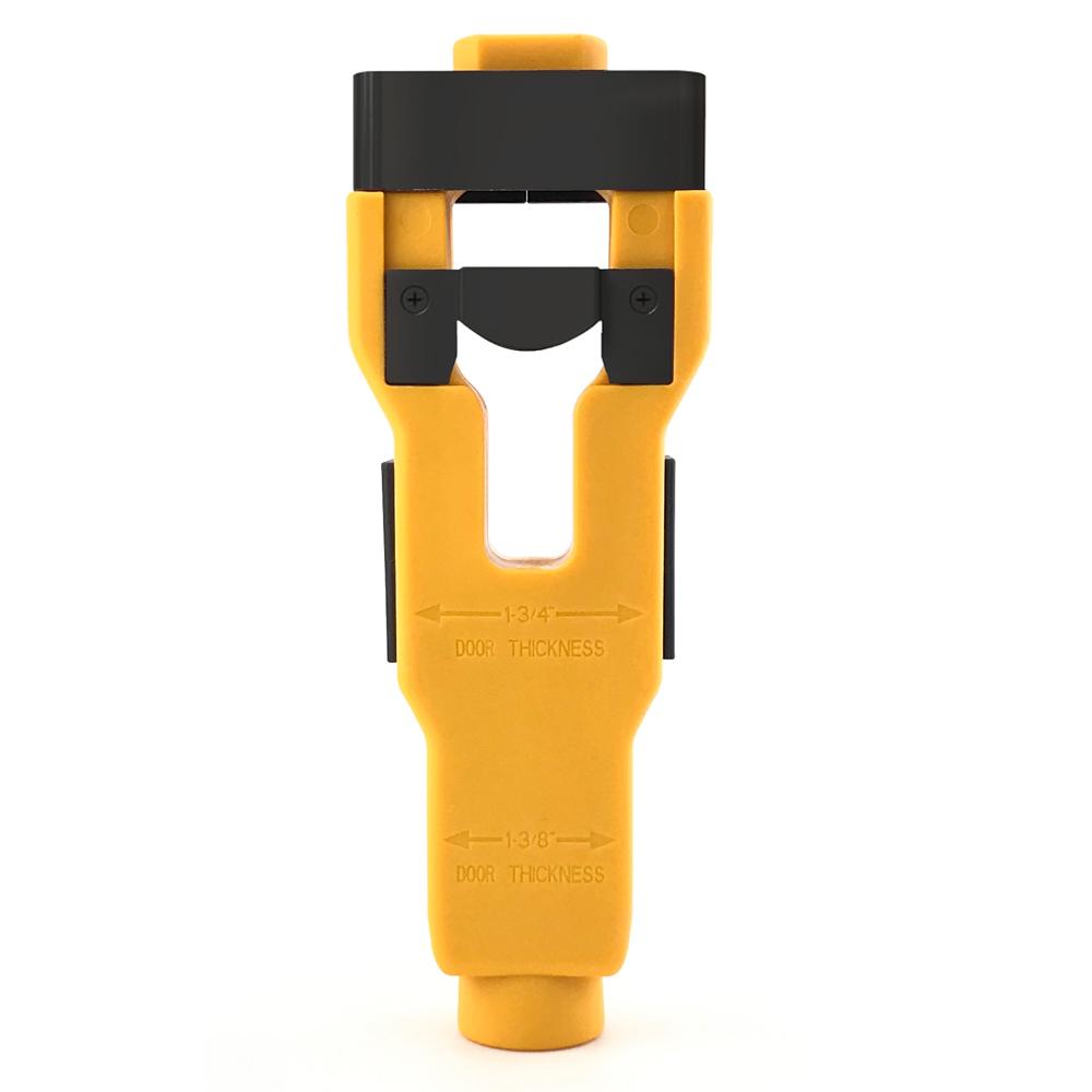 

Комплект инструментов для врезки дверной защелки помогает удалять материал при установке. Инструмент для дверной защелки. Используется для дверей толщиной 1-3/4 или 1-3/8 . жёлтый