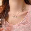 S925 Sterling Silver Heart Bow Necklace for Women - Luxury 2024 Pink Diamond Clavicle Pendant