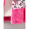 Cozy & Cute Girls' Leopard Print and Pink Fleece-Lined Zip-Up Hoodie Jacket - Warm, Thick Polyester Blend for Autumn/Winter, Long Sleeves,Casual Style