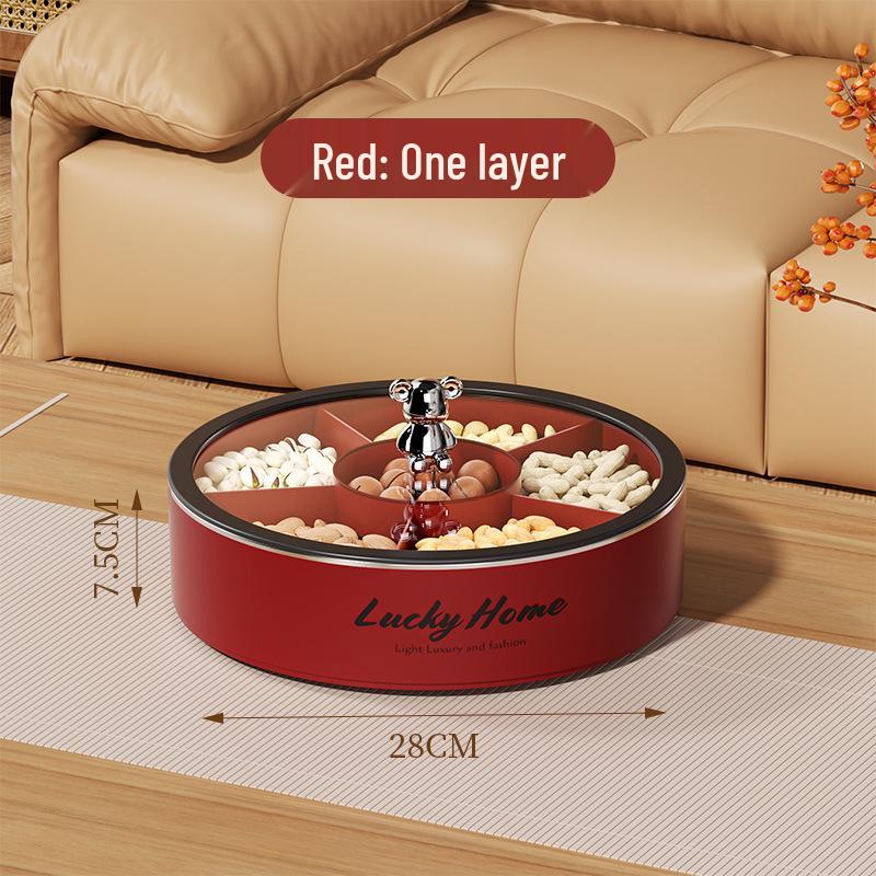 Elegantní miska na ořechy a sladkosti: Uzavíratelný talíř na ovoce a krabička na svačiny pro konferenční stolek