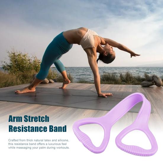 Obrázek 8 Fitness odporový pás s protiskluzovou rukojetí Přenosný Muži Ženy Natažení ramen Posilování Cvičení Elastický popruh Napínací lano