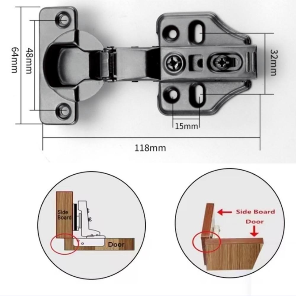 

Петлі для дверей шафи з нержавіючої сталі з плавним закриванням, тихі, з гвинтами, приховані петлі, меблі для дверей шафи