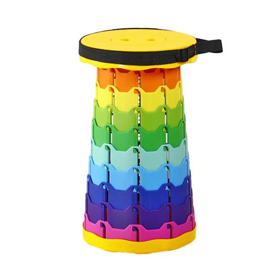 Yousheng Retractable Stool with Carrying Handle Portable Height Adjustable Lightweight Heavy Duty Outdoor Camping Picnic Fishing Telescoping Folding