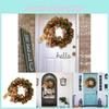 Elegant Thanksgiving Colorful Tube Wreath With Maple Leaves And Bow For Entryway