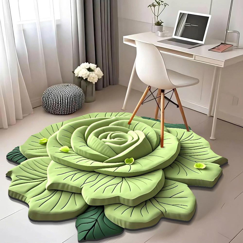 Soggiorno casa 3d tridimensionale tappetino da pavimento fiore tappetino da pavimento velluto cristallo tappeto rotondo casa petali di peonia speciale tappetino a forma