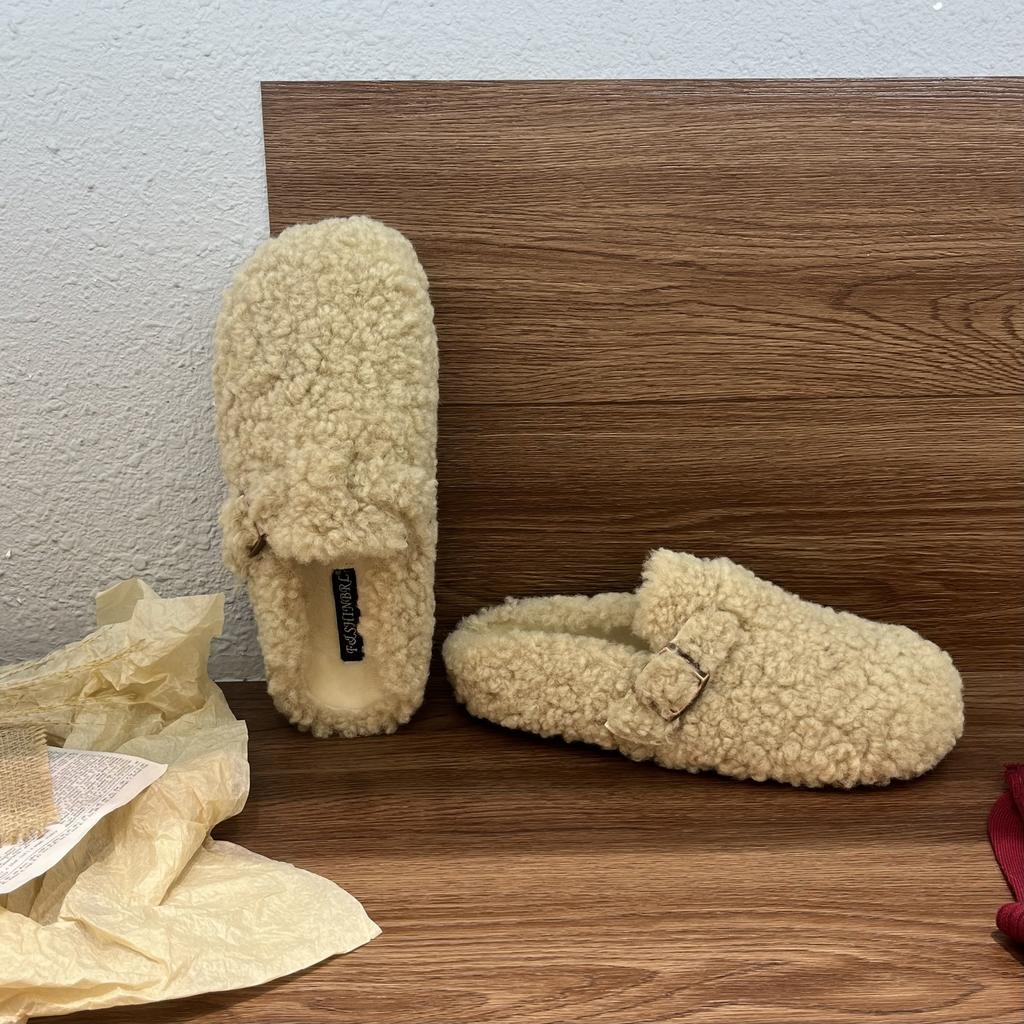 Mao Mao slippers women's outer wear flat-soled ins trendy shoes autumn and winter 2025 thick-soled cotton slippers spring and summer plush