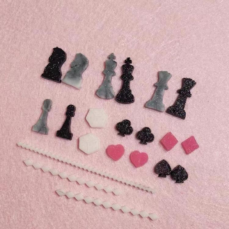 Hand Made Chess and Card Molds Silicone Casting Mold for DIY Game Crafts
