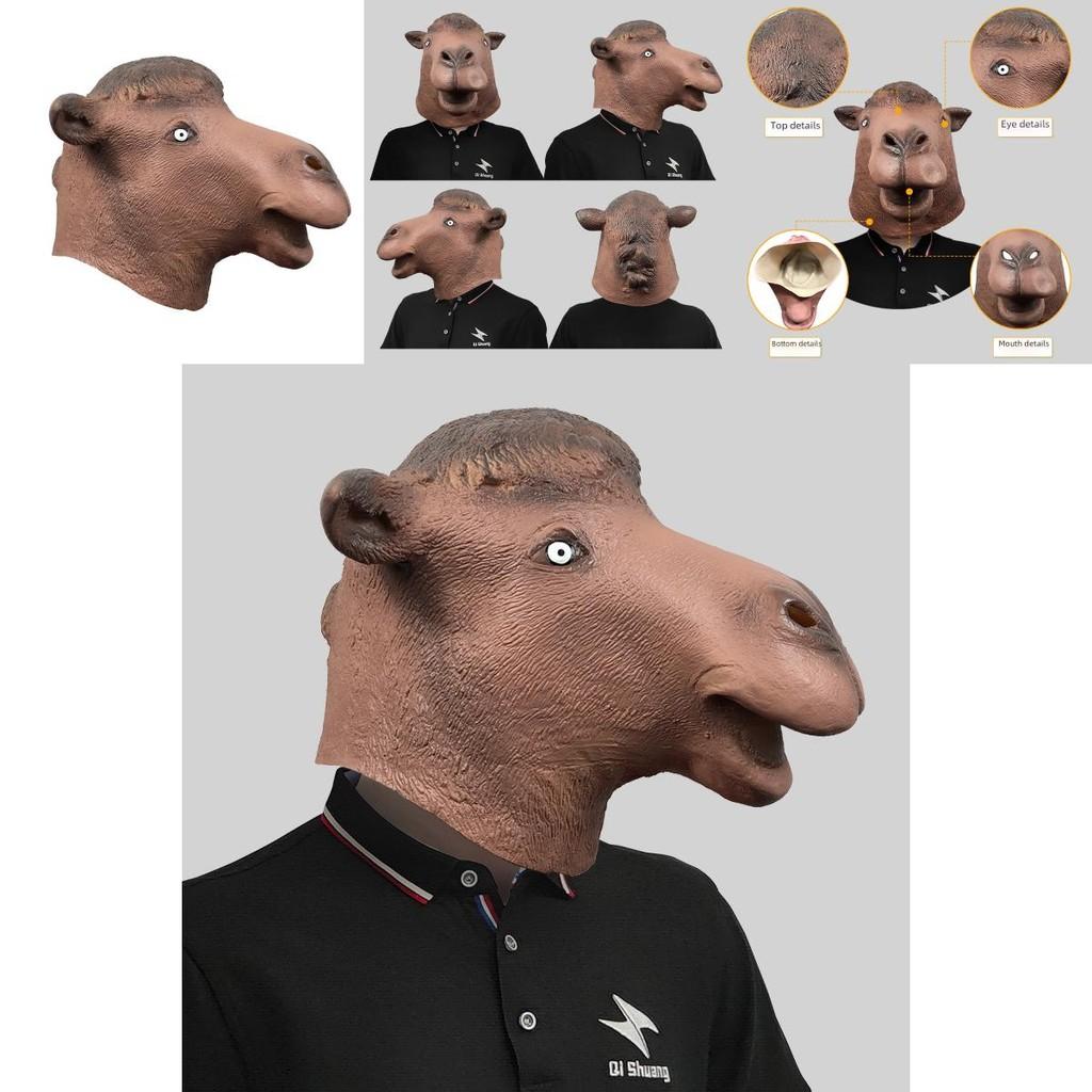 Funny Camel Head Mask For Halloween Costume Parties Unique Latex Masquerade Accessory