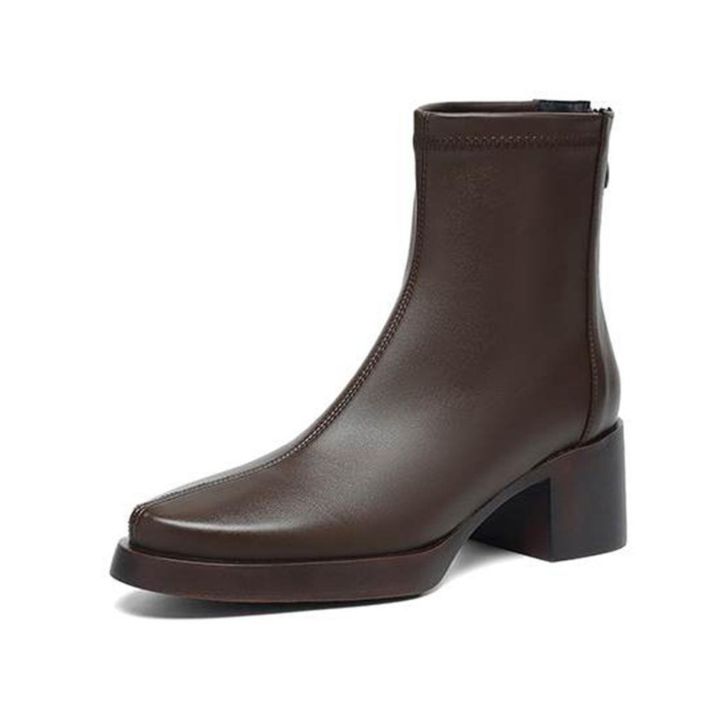 Krazing Pot Microfiber Round Toe Thick Heels Modern Boots Size 42 Zip Platform Beauty Lady Women Ankle Boots