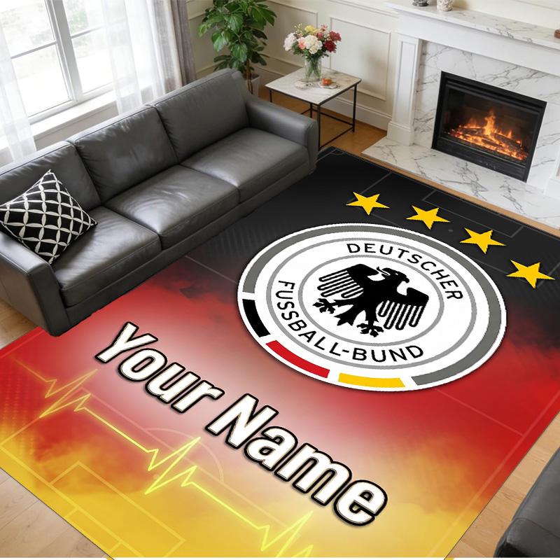 Crystal Velvet Rug Custom Name Text, Soft Non Slip Floor Mat Home DecorGermany National Football Team