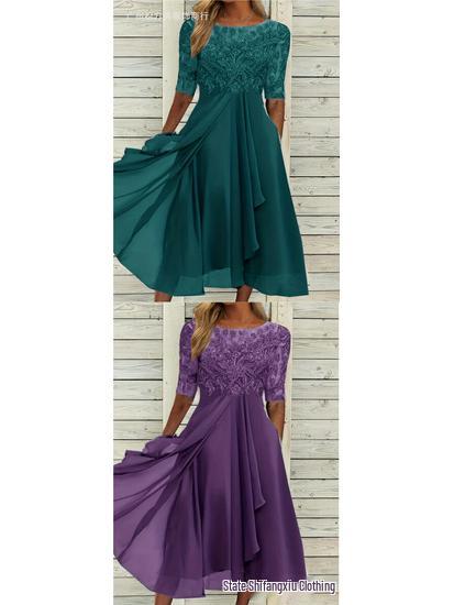 Lace Hollow-Out Long Dress