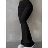 Women's autumn and winter casual simple and fashionable slim fit ribbed leggings solid color high waisted pants