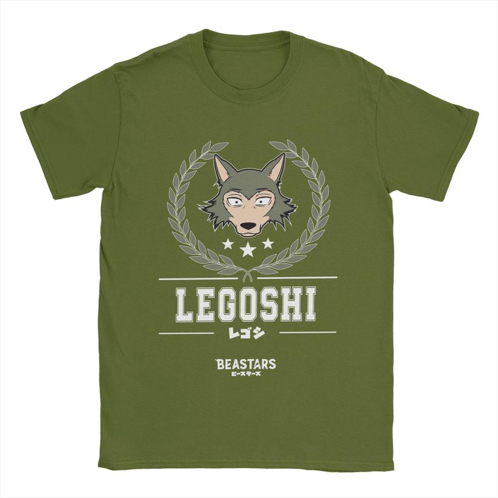 Herren T-Shirts Beastars Team Legoshi Lustige Reine Baumwoll-Tees Kurzarm Anime T-Shirts Rundhals Kleidung Grafik