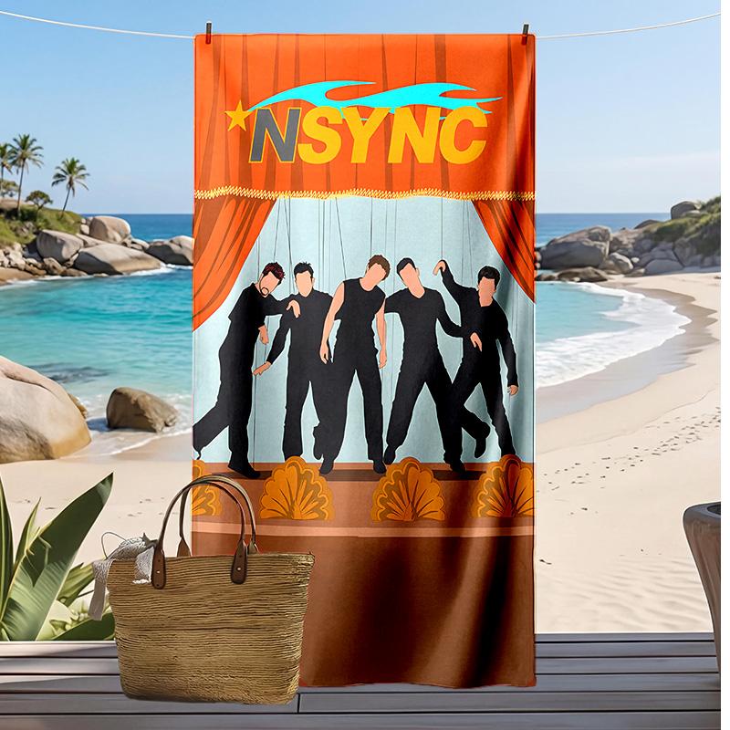 NSYNC Printed Quick Dry Beach Towel Super Absorbent Soft Lightweight Bath Towel for Pool Summer Travel