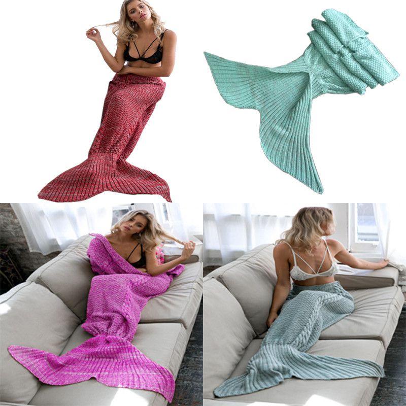 Cozy Mermaid Tail Handmade Crocheted Blanket For Adults And Kids In Soft Acrylic