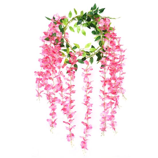 Simulated Wisteria Flowers Faux Weeping Plant with Flowers Artificial Flowering Wisteria Vine for Garland Wedding Arch Wall Decor