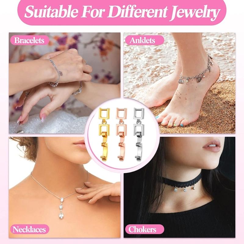 5Pieces Foldover Extension Jewelry Clasp Necklace Bracelet Extenders Craft Jewelry Making Supplies Easy To Use