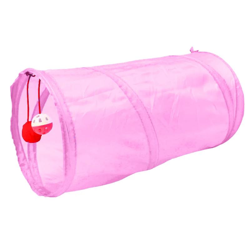 Cat Tunnel Toy Funny Pet 2 Holes Play Tubes Balls Collapsible Crinkle Kitten Toys Puppy Ferrets Rabbit Play Dog Tunnel Tubes