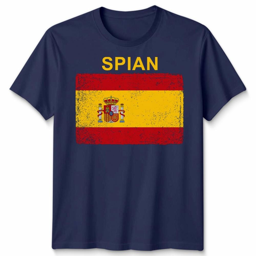 Spain Spanish Day Unisex T Shirts Grunge Flag Country Gift Football Novelty