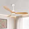 American Retro Ceiling Fan Light with Solid Wood Blades - Industrial Style LED for Restaurants