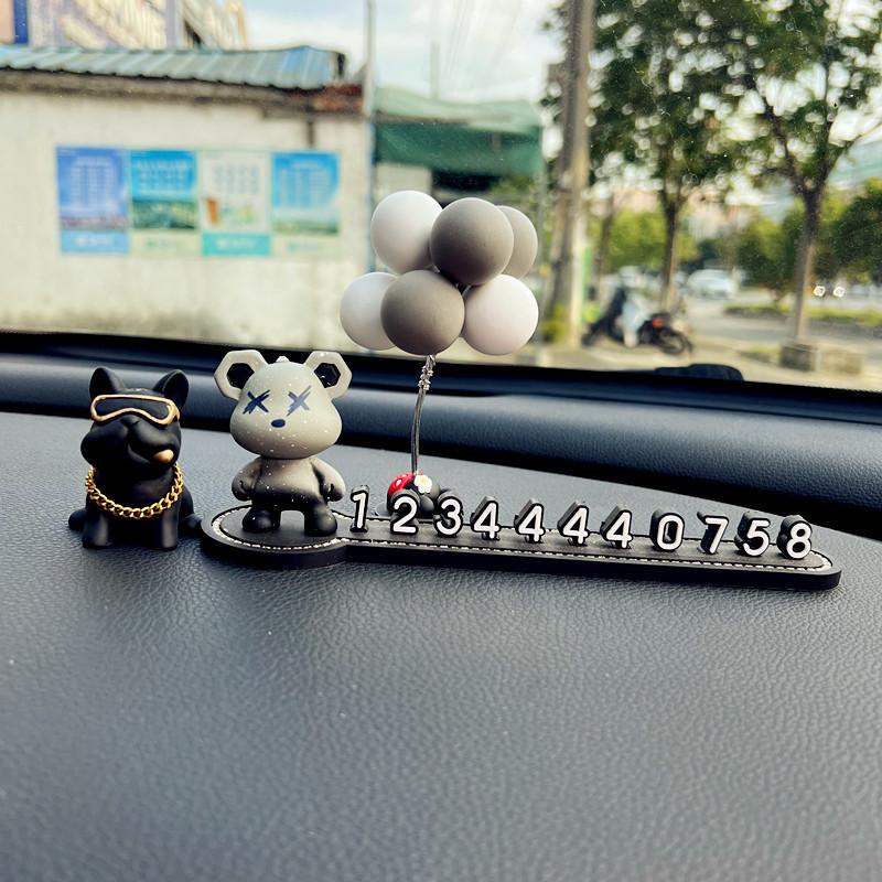 Violent Polychrome Bear Car Phone Number Plate Decorative Cartoon Ornament Car