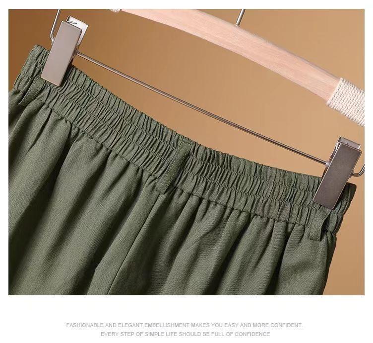 Pantaloni Largi de Damă cu Talie Înaltă din Bumbac și In - Subțiori, Croială Largă, Stil Casual de Vară