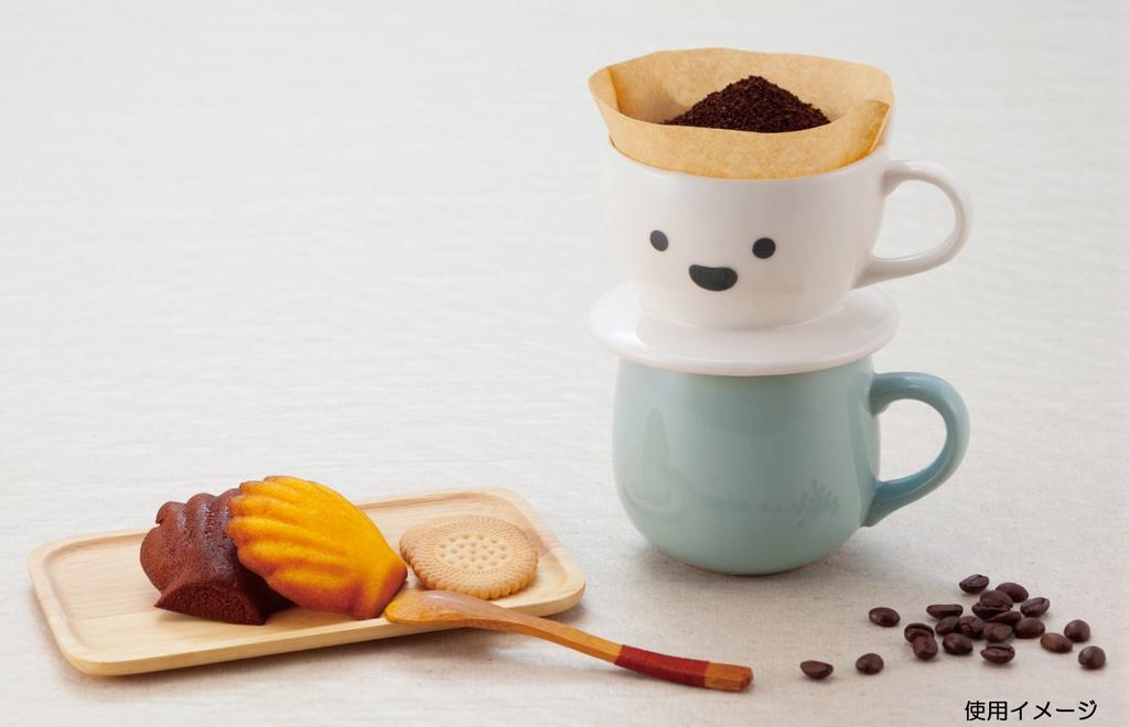 SANART Cute Tableware [Polar Bear] Coffee Dripper Diameter 13.5cm White SAN2542-1
