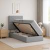 Storage Bed with Mattress Light Grey 90 X 200 Cm Fabric