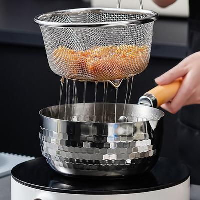 Cooking Utensils Frying Filter Basket Stainless Steel Long Handle Pasta Boil Basket Hot Pot Strainer Deep Frying Mesh