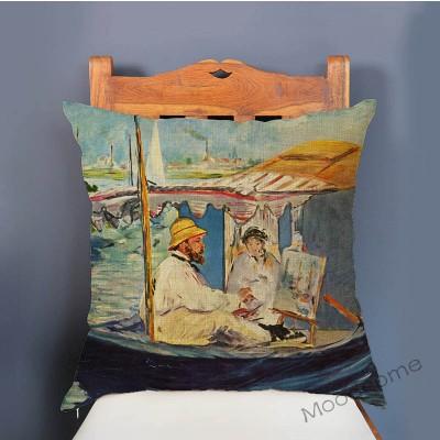 Edouard Manet World Famous Oil Painting Olympia Young Girls The Lunch Impressionism Sofa Pillow Case Gallery Art Cushion Cover
