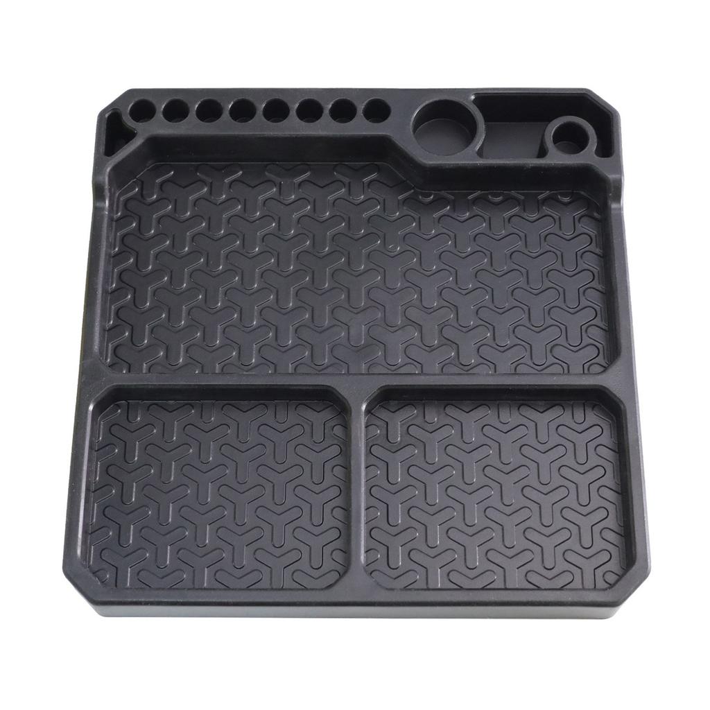 Soft Plastic Repair Storage Tray with 10 Dedicated Slots Compartments and Magnetic Surfaces for Model Assembly