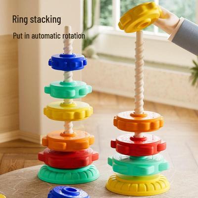 Bunte Regenbogen-Stapelringe - Drehender Turm Lernspielzeug für Babys (1-3 Jahre)