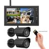 7 Inch LCD Wireless 4CH Security Monitor System Display+Camera 2pcs IR Cameras Memory Card
