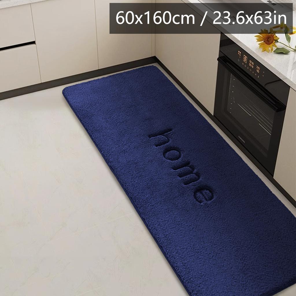 Long Flannel Kitchen Floor Mats Water and Oil Absorption Soft Mats Household Non-slip Mats Bathroom Mats Door Mats