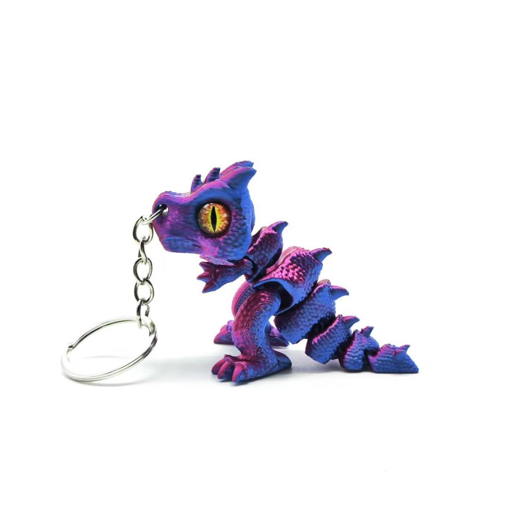 Movable Baby Dragon Keychain: 3D Printed Decompression Toy & Ornament Gift