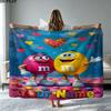 1PC M&M's Custom Name Patterned Flannel Blanket Suitable For All Seasons for Home Decor Warmth and Comfort Gifts Holiday Present