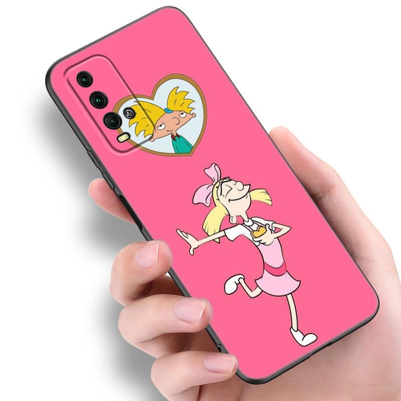 Hey Arnolds Cartoon Phone Case For Xiaomi Redmi Note 5 6 9T K20 K40 K50 Pro 7A 8A 9A 9C 9i 10A 10C A1 S2 Soft TPU Black Cover