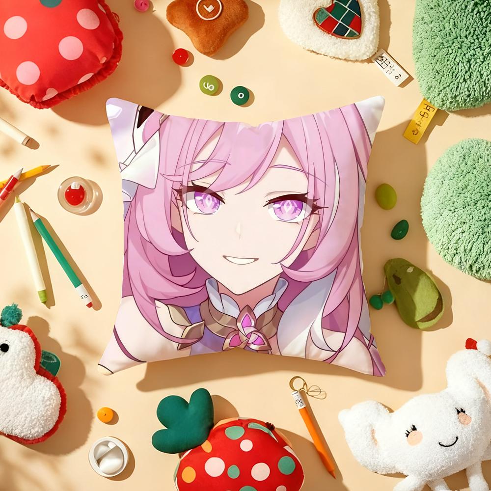 Anime Game HHonkai Impact Cushion Cover Plush Fabric Soft DoubleSided Printed Sofa Warm Winter Home Gift Pillow Cover