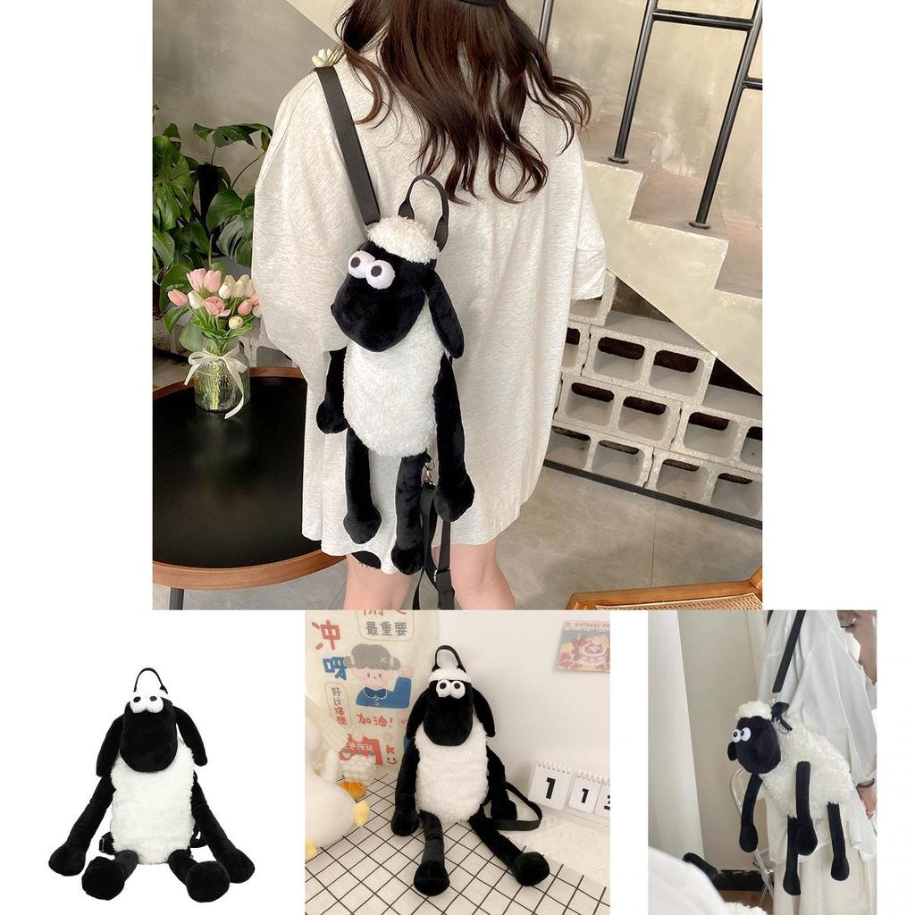 Cute Sheep Plush Backpack For Daily Use