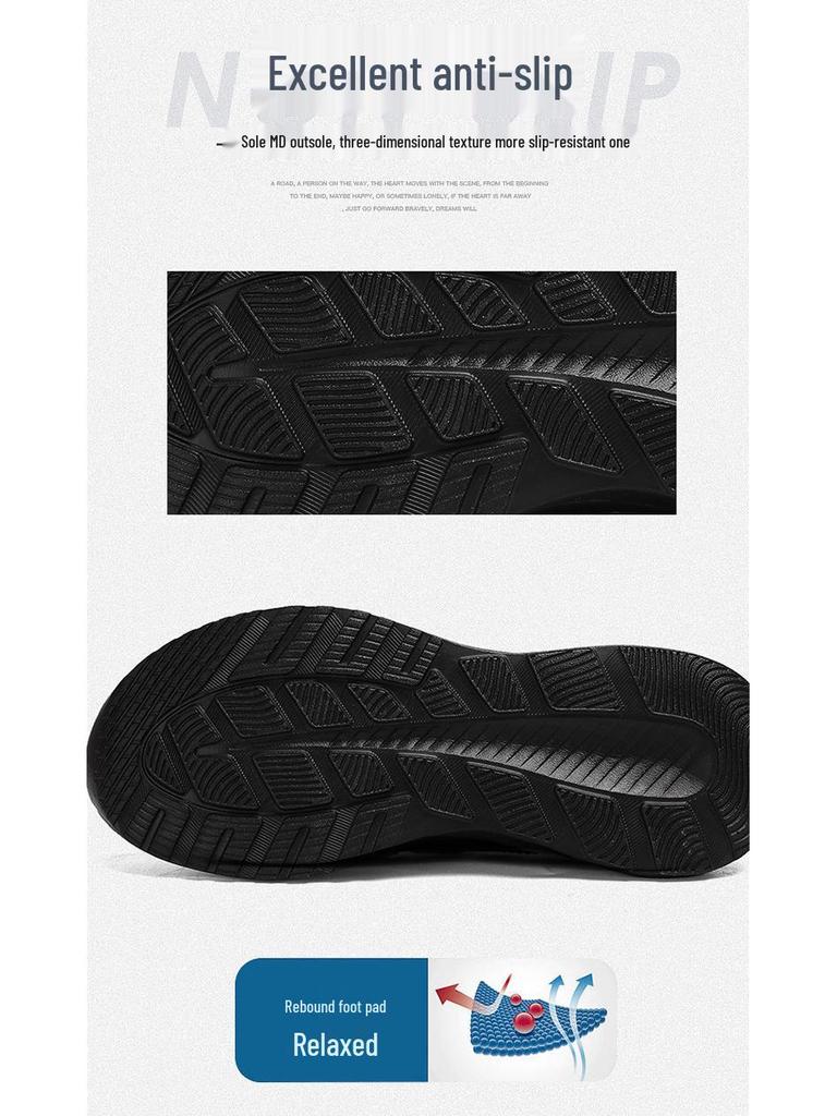 Herrskor, extra stora, sommar, mesh, slip-on sneakers, storlekar 46-48, svarta