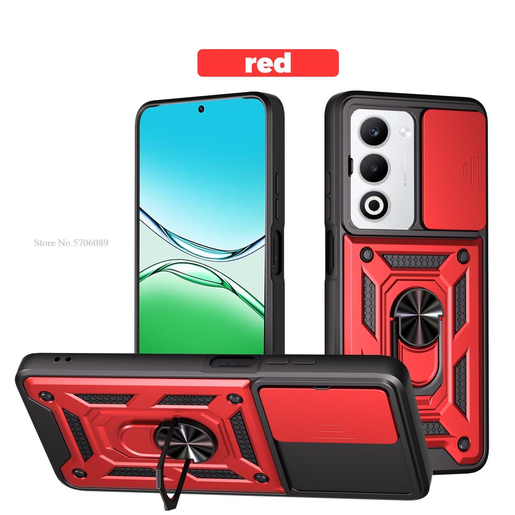 A5 A5X Armor Case For OPPO A5 5G 2025 Case A5X 4G 5G Shockproof Slide Lens Protector Phone Cover For OPPO A5X Case With Ring
