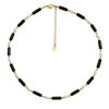 Rice Grain Freshwater Pearl Long Strip Black Agate Necklace Women's Light Luxury Cold Wind Collarbone Chain