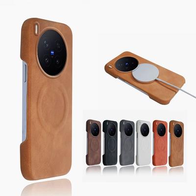 Sheepskin Leather Magnetic Wireless Charging Case For VIVO X300 X300Pro Frameless Shockproof Cover For VIVO X300 Pro Bumper